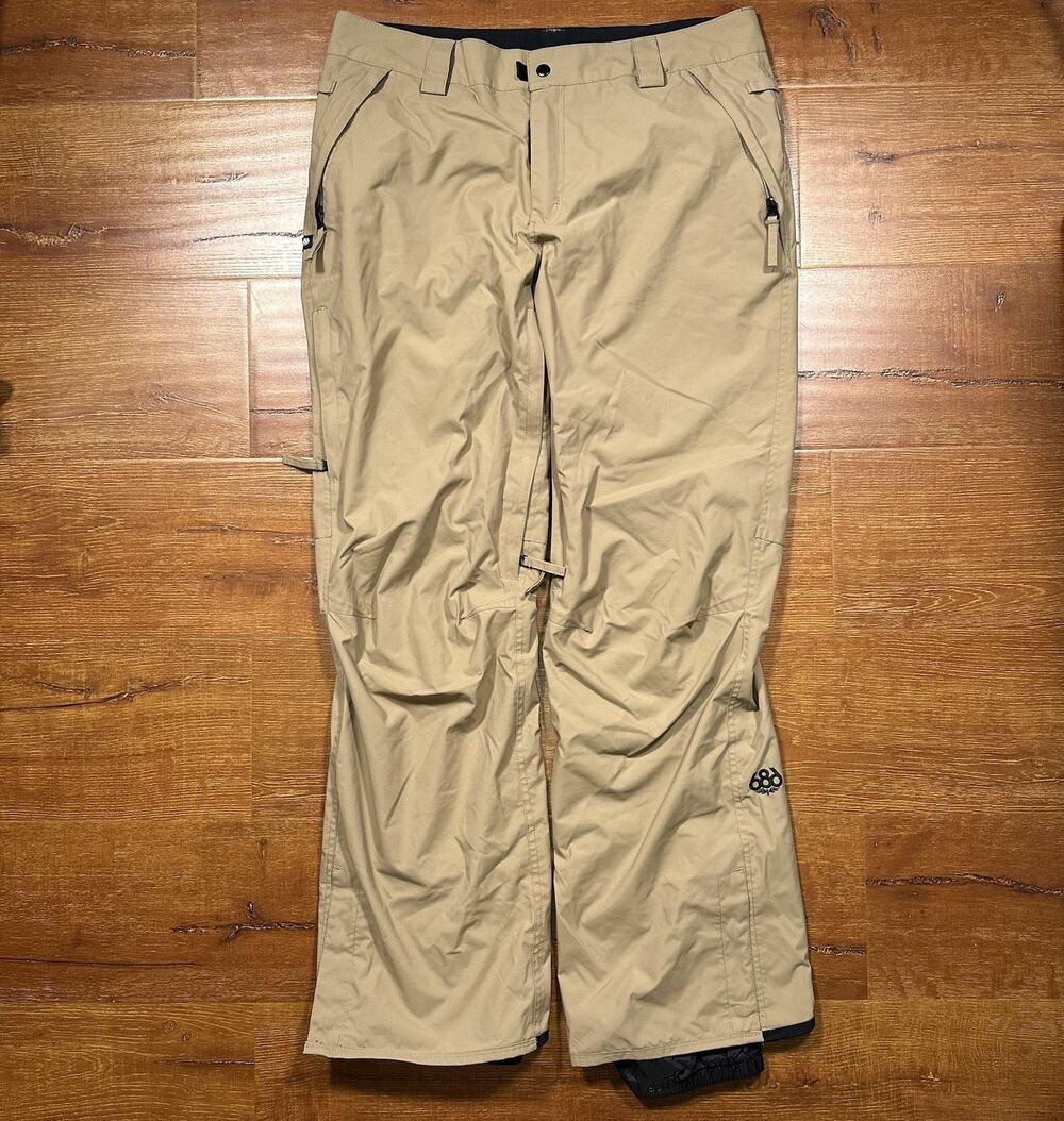 686 Snowboard Pants Mens L Beige infiDRY 5K Waterproof Ski Mountain Thermal 4